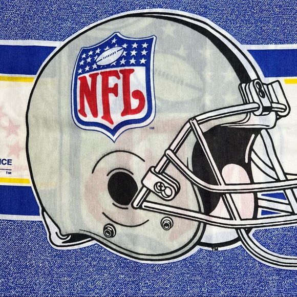 Vintage NFL Pillowcase 90’s Helmet Graphic Blue Logo Standard Size - Picture 5 of 7